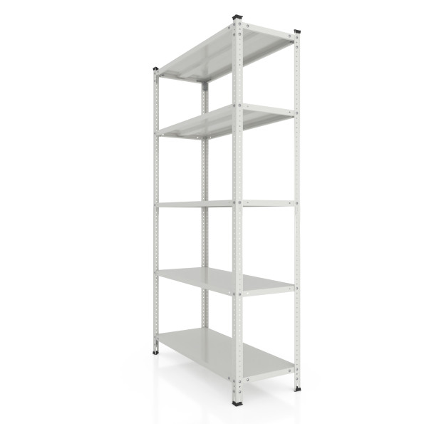 Стеллаж металлический 253х120х50 см БЕЛЫЙ 5 полок из металла РУНА для дома, кладовки, кухни -
                                                        Фото 4